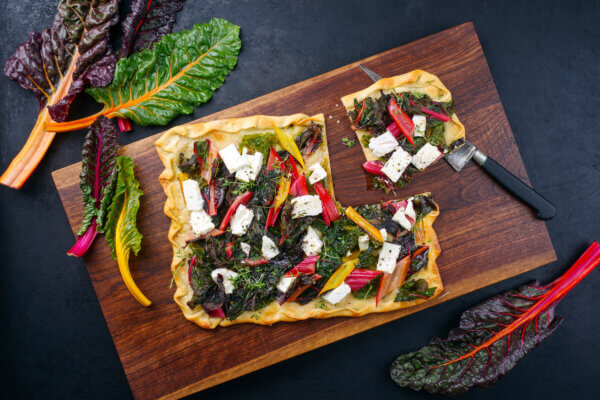 Mangold-Champignon-Pizza